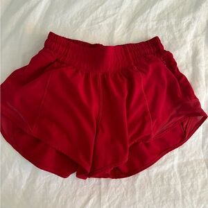 Lululemon red Hotty Hot Low-Rise Lined Short 2.5"
